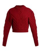 Matchesfashion.com Isabel Marant - Brantley Aran Knit Cotton Sweater - Womens - Burgundy