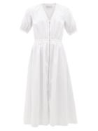 Matchesfashion.com Officine Gnrale - Noemie Zipped Cotton Midi Dress - Womens - White
