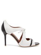 Matchesfashion.com Malone Souliers - Potomac Leather Peep Toe Pumps - Womens - Black White