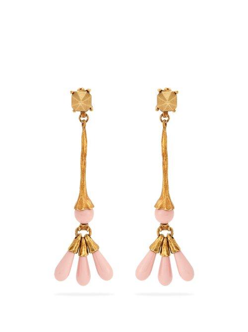 Matchesfashion.com Valentino - Long Bead Drop Earrings - Womens - Pink