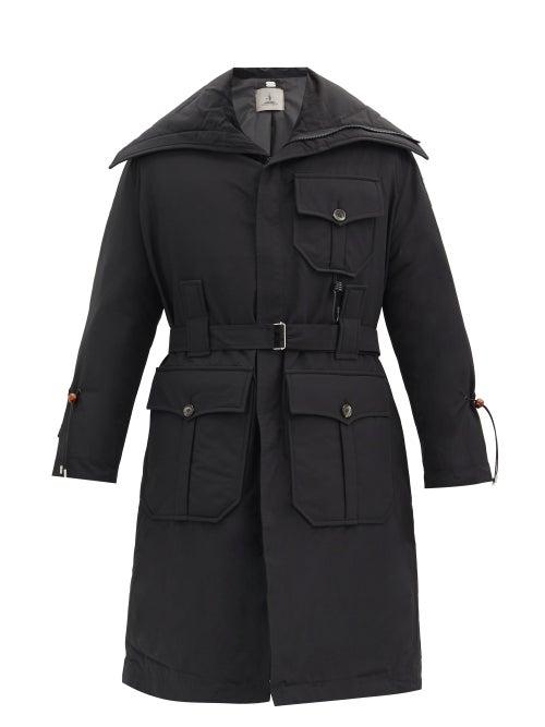 Matchesfashion.com Boramy Viguier - Patch-pocket Belted Cotton-blend Parka - Mens - Black