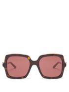 Matchesfashion.com Cartier Eyewear - Panthre Tortoisehell Effect Acetate Sunglasses - Womens - Red Multi