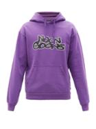 Matchesfashion.com Noon Goons - Graffiti-logo Cotton-jersey Hooded Sweatshirt - Mens - Purple