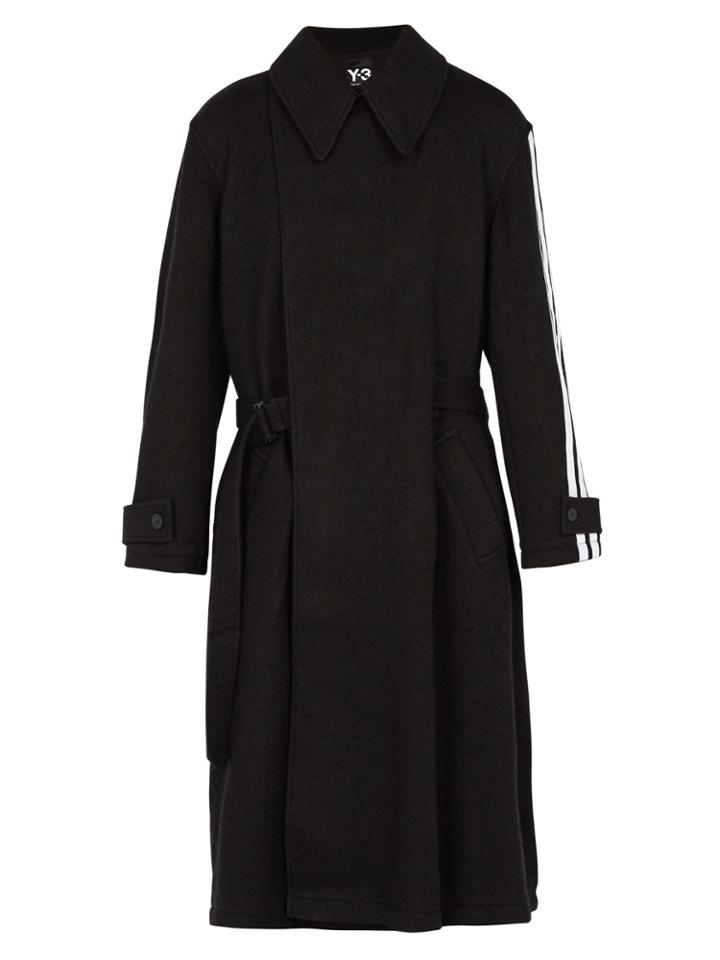 Y-3 Striped Wool-blend Coat