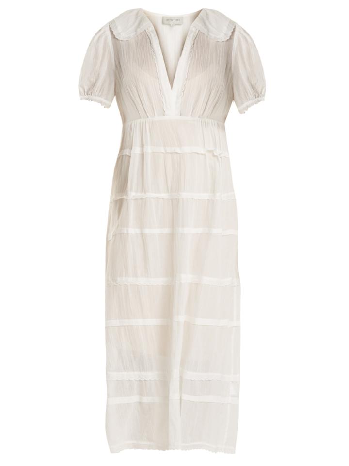 Lee Mathews Carly V-neck Tiered Cotton Dress
