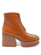 Gabriela Hearst - Hattie Leather Platform Ankle Boots - Womens - Tan