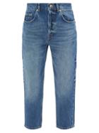 Raey - Carrot Cropped Organic-cotton Jean - Womens - Dark Blue