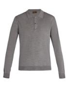 Altea Virgin Wool-blend Long-sleeved Polo Shirt