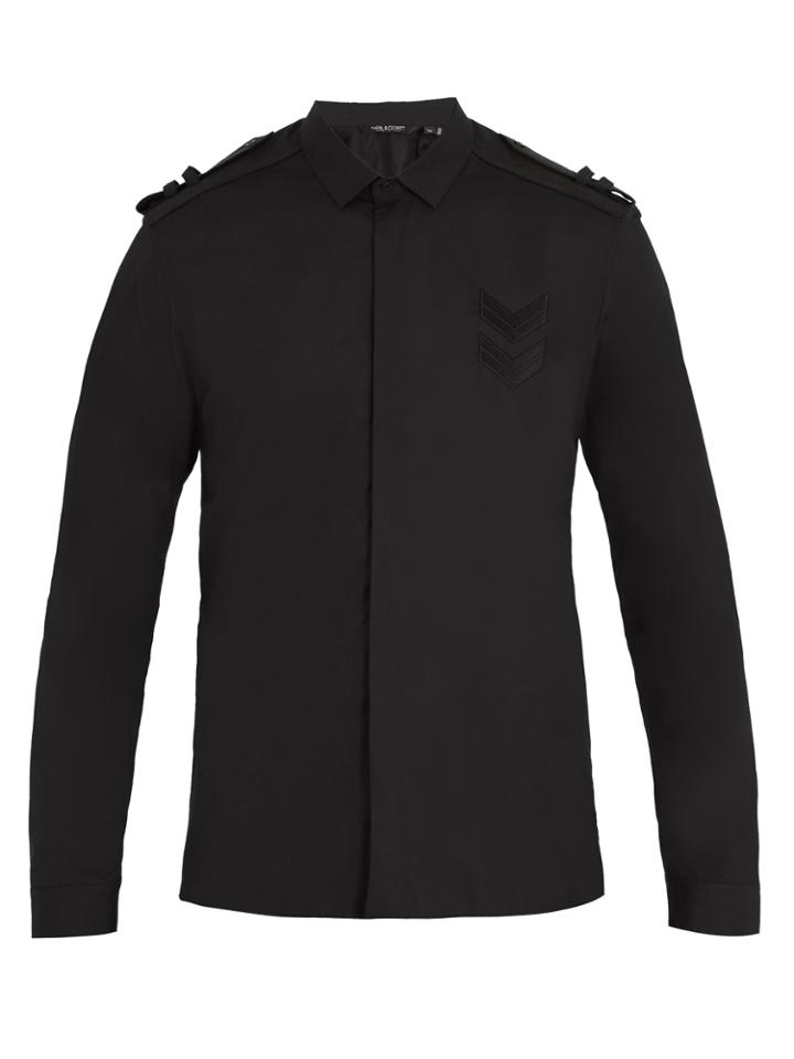 Neil Barrett Shoulder-epaulette Cotton-poplin Shirt