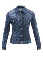 Matchesfashion.com Marine Serre - Crescent Moon-print Upcycled-denim Jacket - Womens - Denim