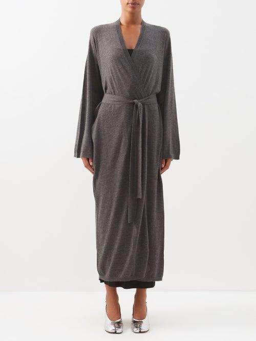 Raey - Fine Gauge Responsible-cashmere Maxi Cardigan - Womens - Dark Grey