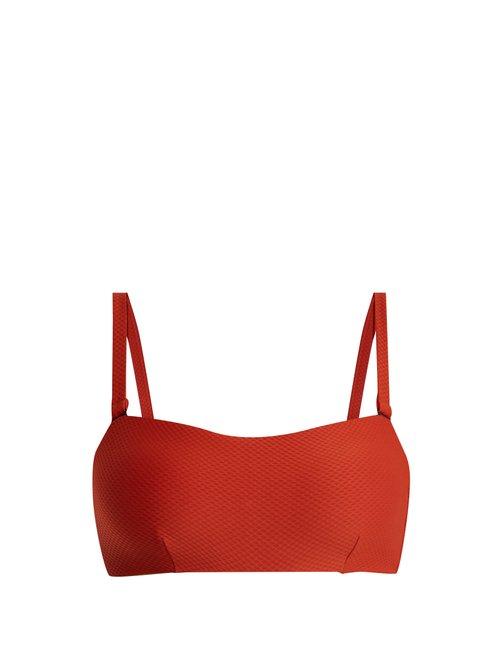 Matchesfashion.com Asceno - Textured Bandeau Bikini Top - Womens - Dark Orange