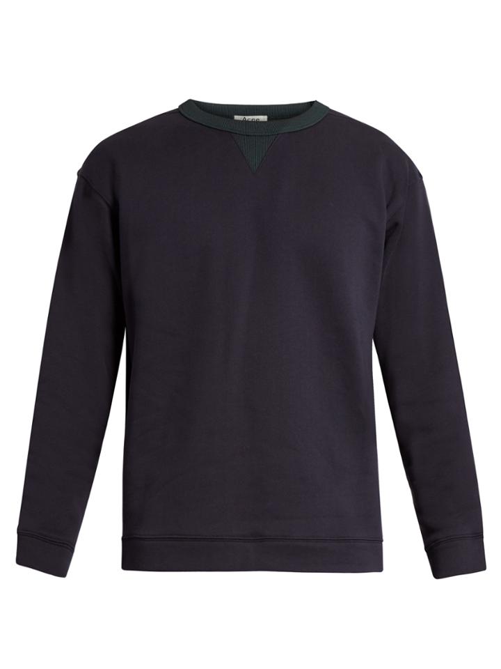 Acne Studios Field Bi-colour Cotton-jersey Sweatshirt