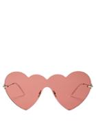 Matchesfashion.com Christopher Kane - Heart Shaped Rimless Sunglasses - Womens - Burgundy