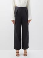 Loewe - High-rise Technical Twill Pleated Trousers - Womens - Black