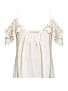 Matchesfashion.com Alex Gore Browne - Zigzag Wool And Cashmere Blend Top - Womens - Ivory