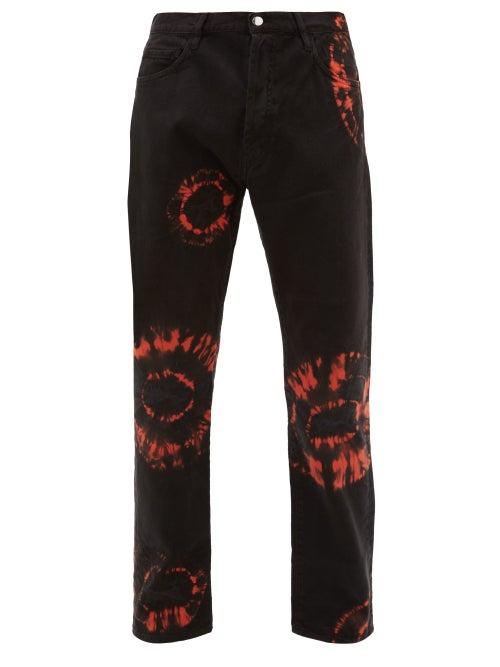 Matchesfashion.com Aries - Lilly Tie Dye Cotton Jeans - Mens - Black Orange