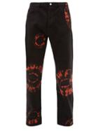 Matchesfashion.com Aries - Lilly Tie Dye Cotton Jeans - Mens - Black Orange