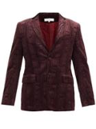 Matchesfashion.com Sasquatchfabrix - Carding Devor-velvet Jacket - Mens - Burgundy