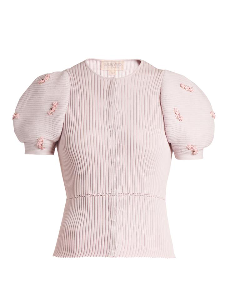 Giambattista Valli Embellished Ribbed-knit Cotton Cardigan
