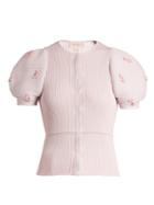 Giambattista Valli Embellished Ribbed-knit Cotton Cardigan