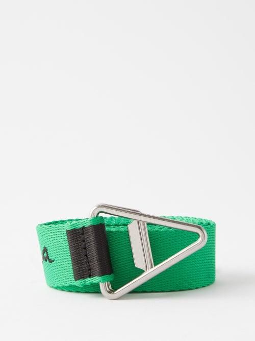 Bottega Veneta - Triangle-buckle Logo-jacquard Belt - Mens - Black Multi