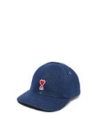 Matchesfashion.com Ami - Logo Embroidered Cotton Denim Baseball Hat - Mens - Blue