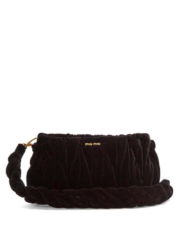 Miu Miu Quilted-velvet Shoulder Bag