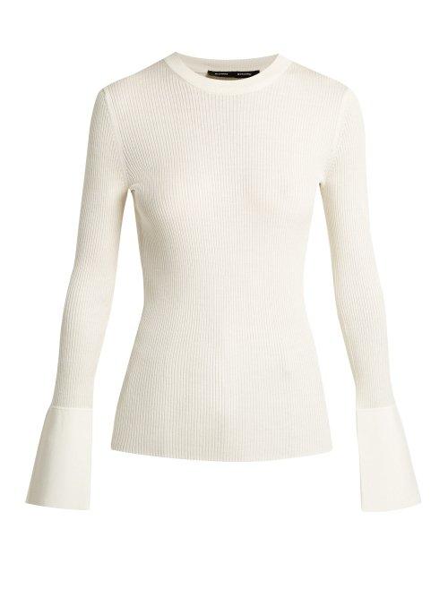 Matchesfashion.com Proenza Schouler - Ribbed Silk Blend Sweater - Womens - Ivory