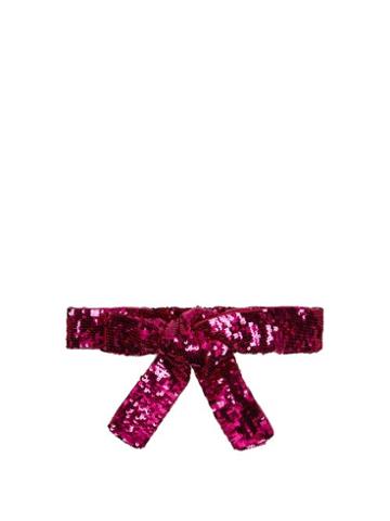 Matchesfashion.com The Attico - Sequinned Wrap Around Belt - Womens - Dark Pink