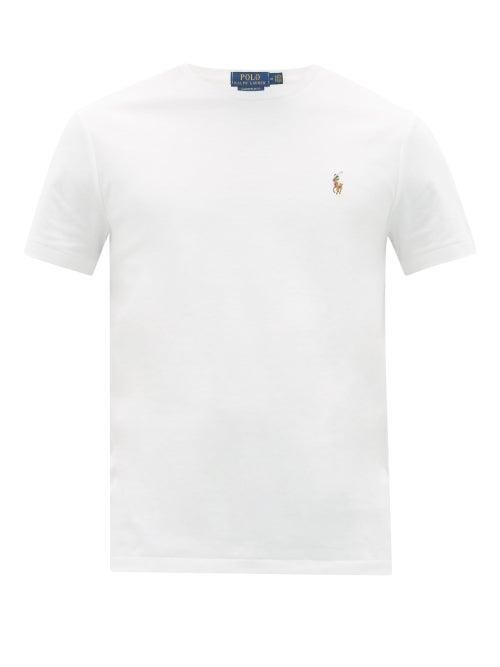 Matchesfashion.com Polo Ralph Lauren - Custom Slim-fit Logo-embroidered Cotton T-shirt - Mens - White