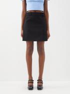 Shushu/tong - Belted Wool-blend Twill Mini Skirt - Womens - Black