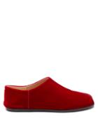 Matchesfashion.com Maison Margiela - Tabi Split Toe Velvet Loafers - Womens - Red
