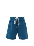 Matchesfashion.com Les Tien - Yacht Brushed-back Cotton Shorts - Womens - Blue