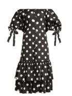 Caroline Constas Nella Off-the-shoulder Polka-dot Dress