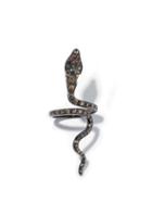 Matchesfashion.com Ileana Makri - Cobra Diamond, Ruby & 18kt Black-gold Ring - Womens - Gold
