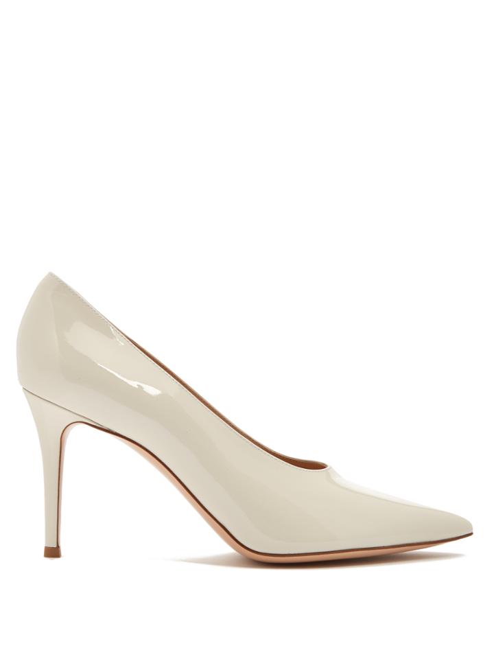 Gianvito Rossi Muriel Point-toe Leather Pumps