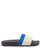 Frescobol Carioca - Humberto Suede-trim Rubber Slides - Mens - Blue White