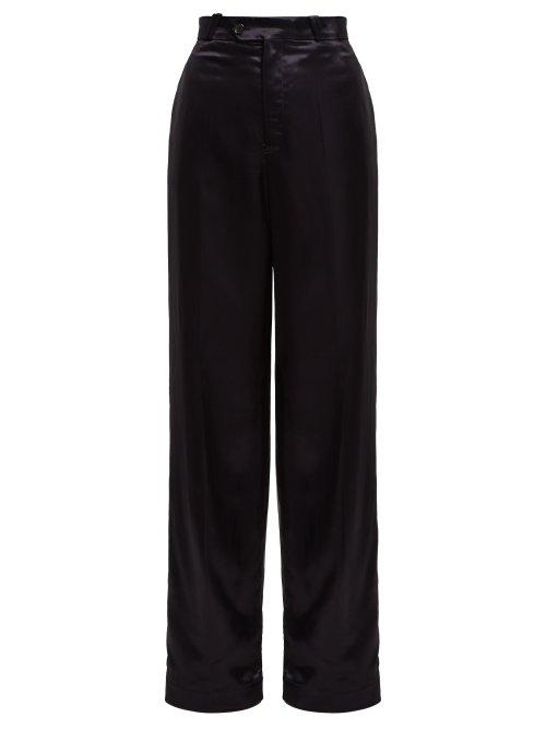 Matchesfashion.com Acne Studios - Tamilo Wide Leg Satin Trousers - Womens - Navy