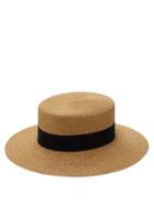 Matchesfashion.com Gucci - Bee-logo Faux-straw Boater Hat - Womens - Beige