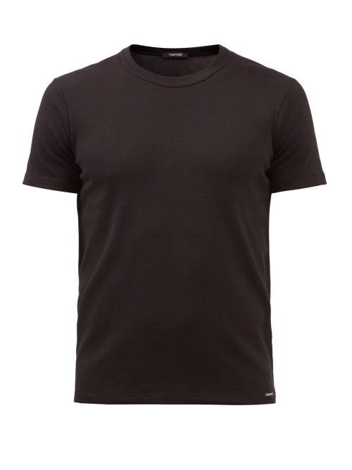 Tom Ford - Crew-neck Cotton-blend Jersey Pyjama Top - Mens - Black