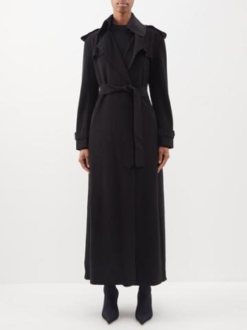 Norma Kamali - Belted Jersey Trench Coat - Womens - Black