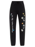 Rodarte - X Tom Petty Logo-print Cotton-jersey Track Pants - Womens - Black