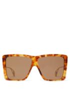 Matchesfashion.com Gucci - Oversized Square Frame Sunglasses - Mens - Tortoiseshell