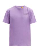 Matchesfashion.com 7 Moncler Fragment - Staff-print Cotton-jersey T-shirt - Mens - Purple