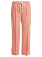 Matchesfashion.com Miu Miu - Mid Rise Wool Blend Cropped Trousers - Womens - Light Pink