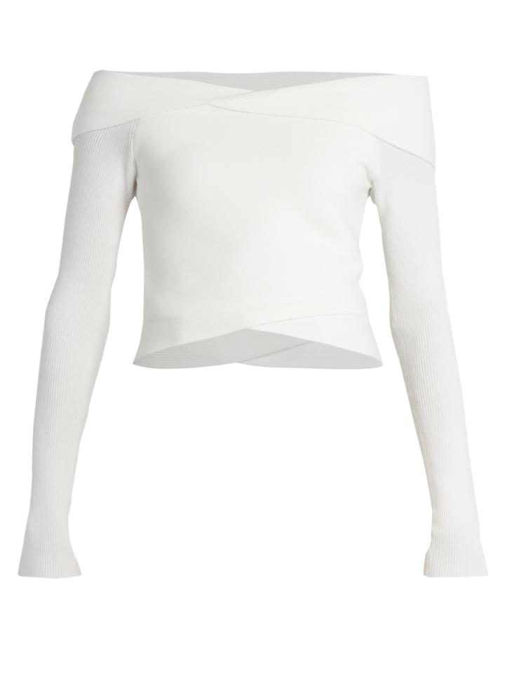 A.l.c. Rayne Off-the-shoulder Ribbed-knit Top