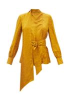 Erdem - Willia Paisley-jacquard Silk Blouse - Womens - Yellow