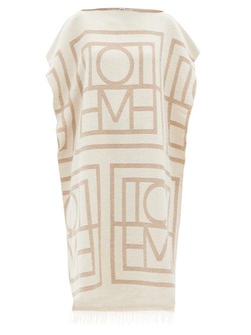 Ladies Beachwear Totme - Monogram-jacquard Organic Cotton-blend Kaftan - Womens - Beige