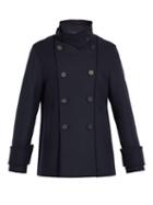 Matchesfashion.com Wooyoungmi - Double Breasted Wool Blend Peacoat - Mens - Black